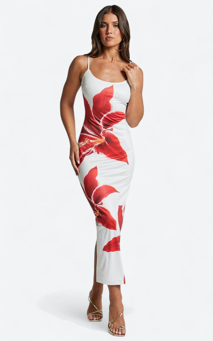Iselin | Midi mekko kukilla