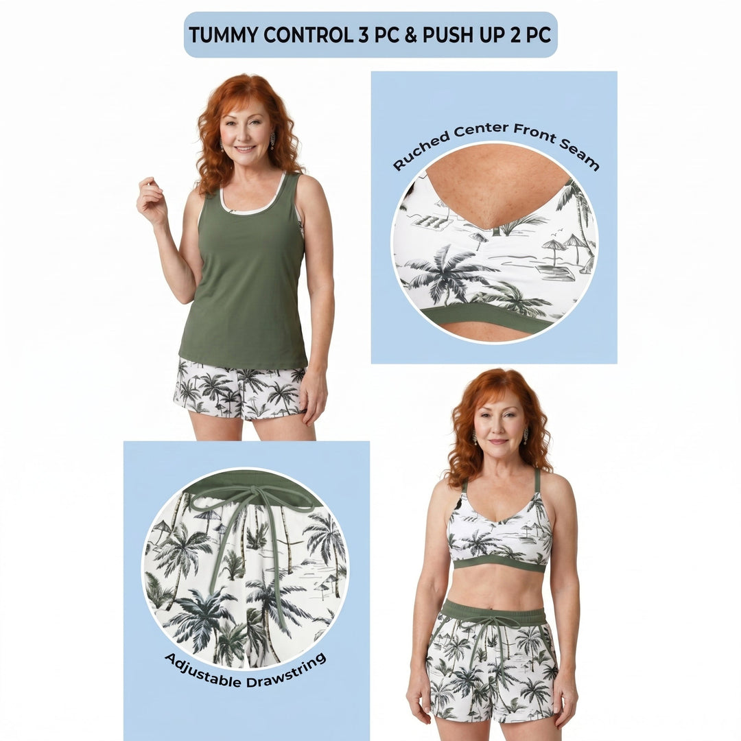 MARIANA | Kolme osaa sisältävä urheilullinen tankini, jossa on taskut